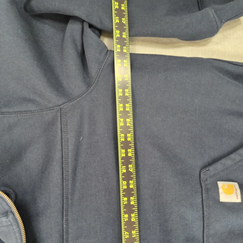 Carhartt Men's XXL Rain Defender Loose Fit Heavyweight Quarter-Zip Hoodie Blue - Picture 8 of 12